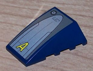 Lego Wedge 4 x 4 Triple Curved No Studs with Agents Logo Pattern (Sticker) - Set 8630