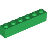 Lego Brick 1 x 6 / Green