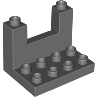 Lego Duplo Plate 3 x 4 x 2 1/3 Rampart / Dark Bluish Gray