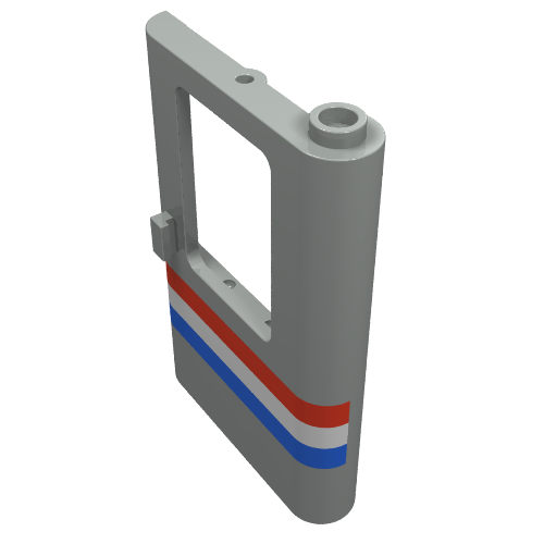Lego Door 1 x 4 x 5 Train Right with Red/White/Blue Stripe Print