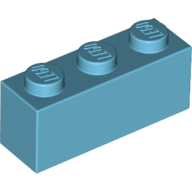 Lego Brick 1 x 3 / Medium Azure