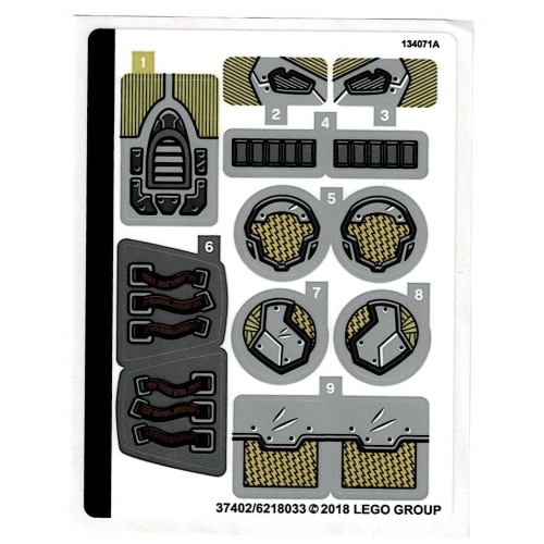 Lego Sticker Sheet for Set 76099-1 / [No Color/Any Color]