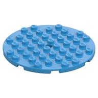 Lego Plate Round 8 x 8 / Dark Azure