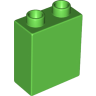 Lego Duplo Brick 1 x 2 x 2 with Bottom Tube / Bright Green