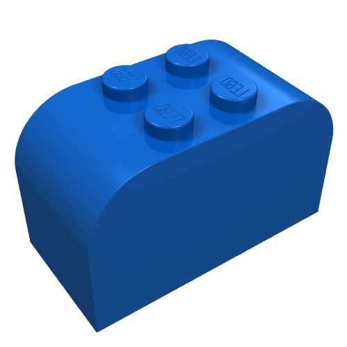 Lego Brick Curved 2 x 4 x 2 Double [Plain] / Blue