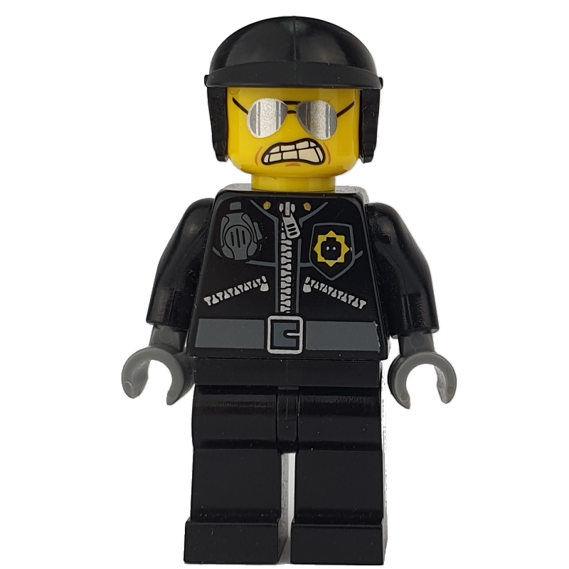 Lego Bad Cop / Good Cop with Wide Angry Mouth and Clenched Teeth