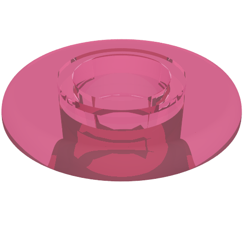 Lego Clikits Bead, Ring Thin Large with Hole and High Connector / Trans-Dark Pink