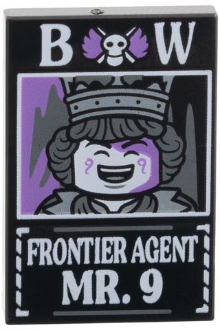 Lego Tile 2 x 3 with Dossier with White 'BW Frontier Agent Mr. 9' Pattern