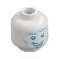 Lego Minifig Head Iceman, Medium Blue Face, Raised Eyebrow Print