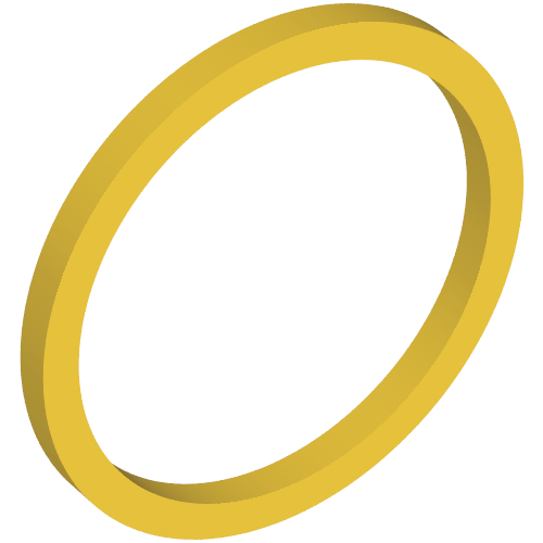 Lego Rubber Band 15mm [Square Cross Section] / Yellow