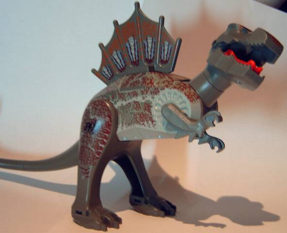 Lego Dinosaur Spinosaurus with Dark Gray and Dark Red Scales