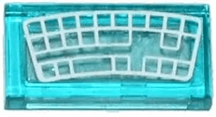 Lego Tile 1 x 2 with White Curved Keyboard Pattern (Sticker) - Set 76038