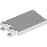 Lego Tile Special 2 x 3 with 2 Clips without Tab between Clips / White