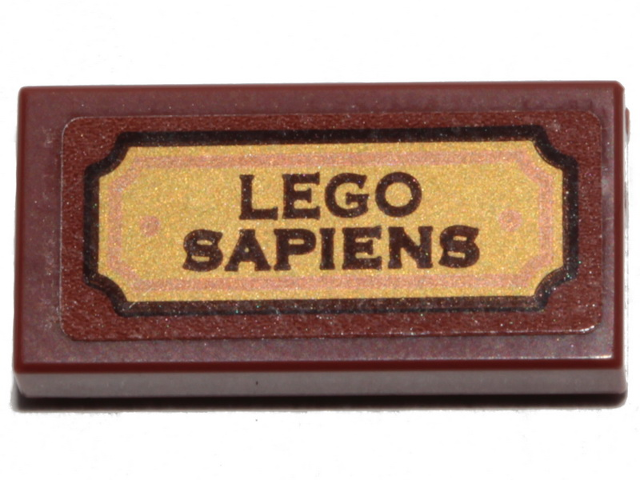 Lego Tile 1 x 2 with 'LEGO SAPIENS' Pattern (Sticker) - Set 21320