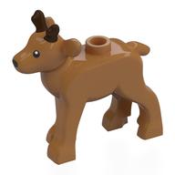 Lego Animal, Reindeer Baby with Dark Brown Antlers Print / Medium Nougat