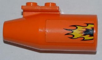Lego Engine, Smooth Large, 2 x 2 Thin Top Plate with Yellow Flames Pattern Model Right Side (Sticker) - Set 7971