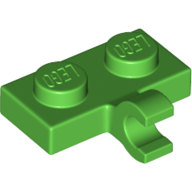 Lego Plate Special 1 x 2 with Clip Horizontal on Side / Bright Green