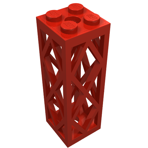 Lego Support 2 x 2 x 5 Lattice Pillar, Complete Assembly