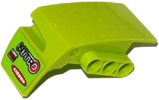 Lego Technic, Panel Car Mudguard Right with 'NITRO', 'LOOK OUT' and 'GIRBON' Pattern (Sticker) - Set 42037 / Lime