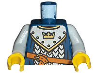 Lego Torso Castle Fantasy Era Scale Mail, Crown on Collar Pattern / Light Bluish Gray Arms / Yellow Hands