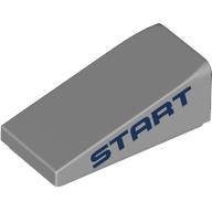 Lego Brick Sloped 18° 2 x 1 x 2/3 with Dark Blue 'START' Print
