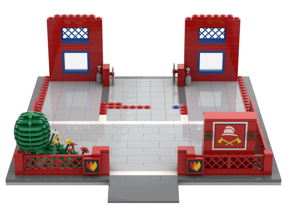 Lego Plate for LEGO Set 6385 - Fire House