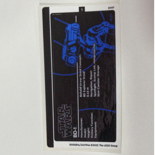 Lego Sticker Sheet for Set 75335-1 / [No Color/Any Color]