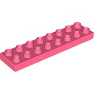 Lego Duplo Plate 2 x 8 / Coral
