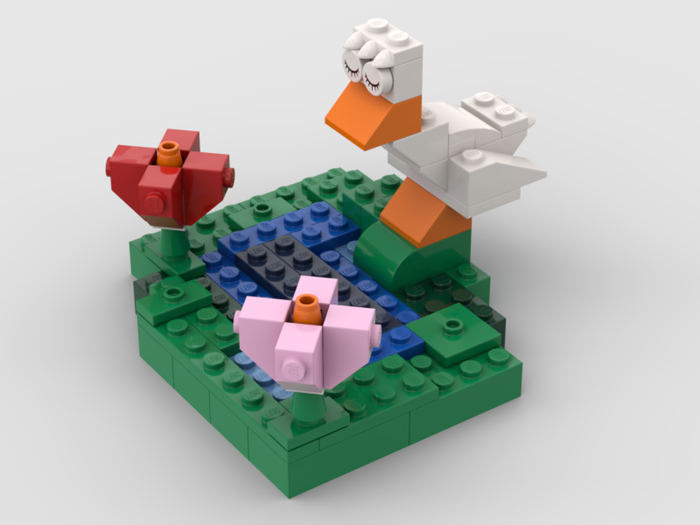 Lego Duck on a pond