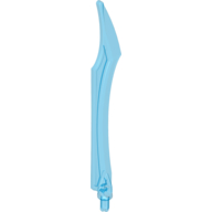 Lego Large Figure Weapon Blade, Curved Tip with Axle / Trans-Dark Blue