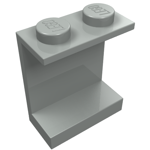Lego Panel 1 x 2 x 2 [Solid Studs] / Light Gray