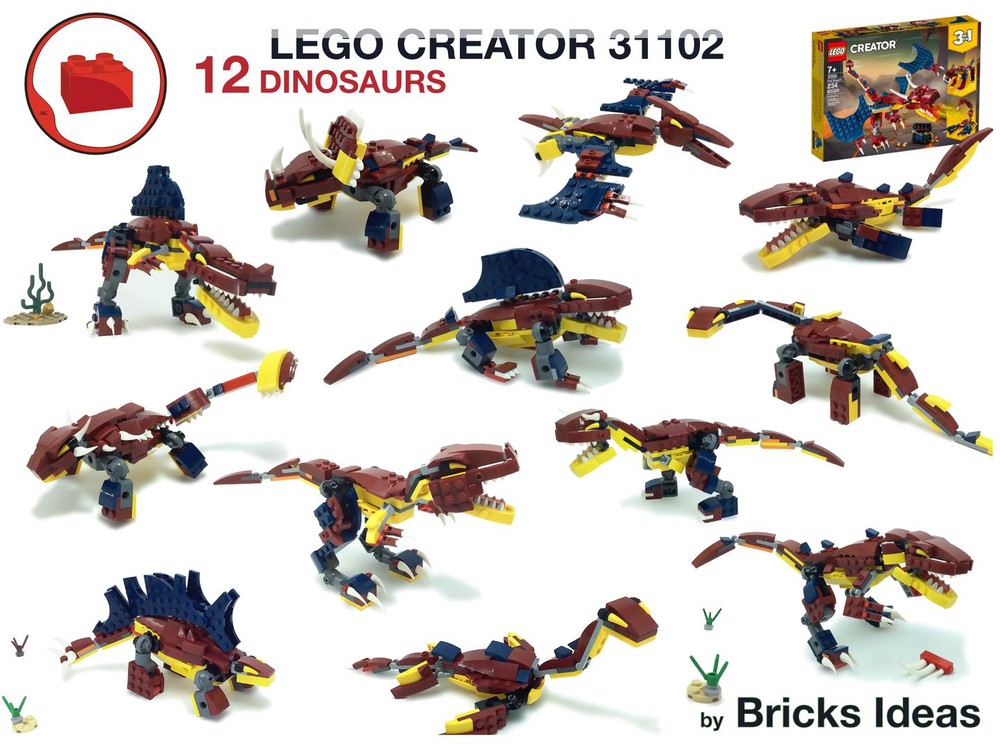 Lego 12 in 1 - Dinosaurs - Lego Creator 31102 MOCs