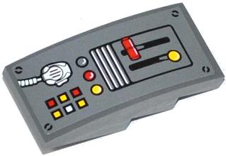 Lego Slope, Curved 4 x 2 with Levers, Radio and Buttons Pattern (Sticker) - Set 60061