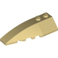 Lego Brick Wedged, Curved 6 x 2 Left, Smooth Inner Walls / Tan