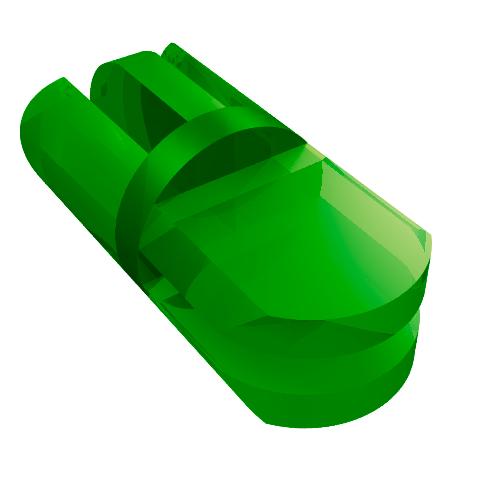 Lego Arm Piece 90° Turn [2 / 3 Fingers] / Trans-Green