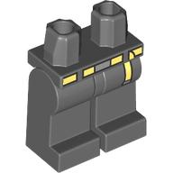 Lego Hips and Dark Bluish Gray Legs with Bright Light Yellow Belts, Silver Belt Buckle print