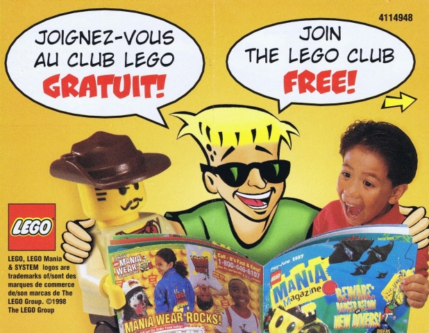Lego 1998 Insert - LEGO Club - US/Canadian (4114948)