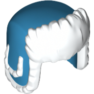 Lego Hat Ushanka with Dark Azure Print / White