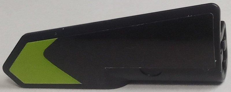 Lego Technic, Panel Fairing #21 Very Small Smooth, Side B with Lime Corner Stripe Pattern (Sticker) - Set 42138