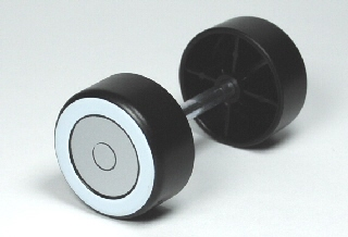 Lego Duplo Wheel Double Assembly with Metal Axle and Whitewall and Silver Hubcap Pattern / Black