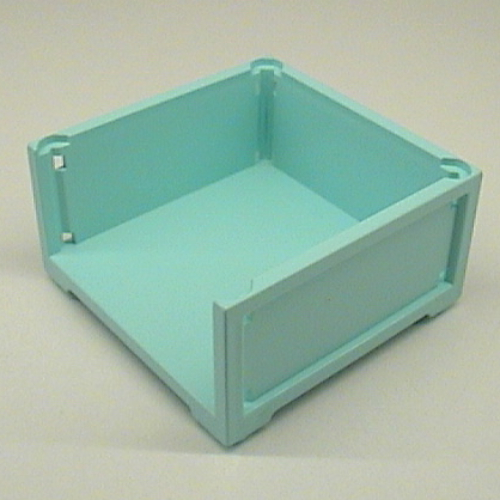 Lego Scala, Container / Box 7 x 7 x 3 with 3 sides / Aqua