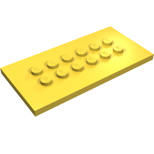 Lego Plate Special 4 x 8 with Studs in Centre / Yellow
