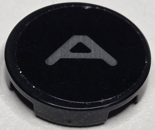 Lego Tile, Round 2 x 2 with Bottom Stud Holder with Dark Bluish Gray Capital Letter A Pattern (Sticker) - Set 40769