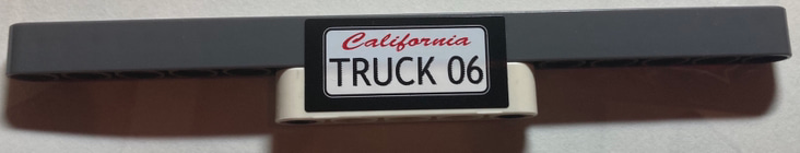 Lego Stickered Assembly 15 x 1 x 2 with Red 'California' and Black 'TRUCK 06' License Plate Pattern (Sticker) - Set 8682