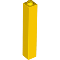 Lego Brick 1 x 1 x 5 with Solid Stud / Yellow