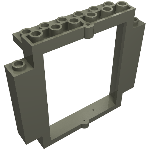 Lego Door Frame 2 x 8 x 6 Swivel with Bottom Notches / Dark Gray