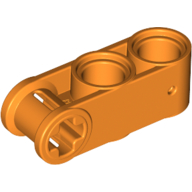 Lego Technic Axle and Pin Connector Perpendicular 3L with 2 Pin Holes / Orange