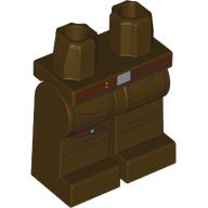 Lego Hips and Dark Brown Legs with Reddish Brown Belt, Silver Buckle, Straps print