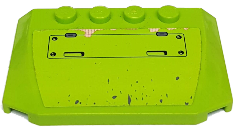 Lego Wedge 4 x 6 x 2/3 Triple Curved with Hatch, Splatters and Rust Pattern (Sticker) - Set 8961