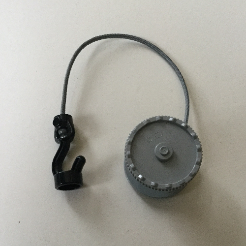 Lego Duplo Winch Drum, Black Thin Rotating Hook with Stud Case, String / Pearl Light Gray